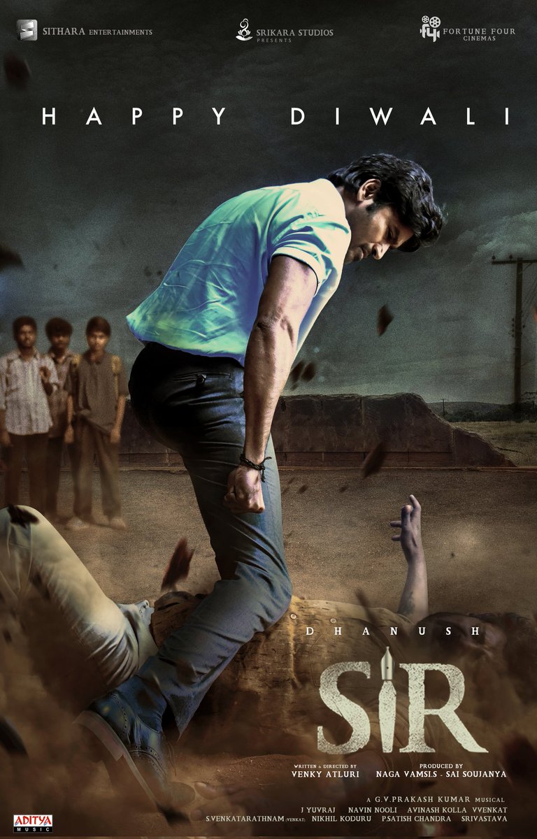 WorldwideDFC's tweet photo. Our #Vaathi / #SIR wishes you all a very #HappyDeepavali    🪔

#SIRMovie @dhanushkraja #VenkyAtluri @iamsamyuktha_ @gvprakash @dopyuvraj @NavinNooli @vamsi84 #SaiSoujanya @Fortune4Cinemas @SitharaEnts #SrikaraStudios @adityamusic https://t.co/J46RXoPRLt