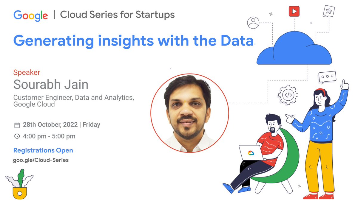 GoogleDevsIN's tweet photo. Join us for the session on "Generating insights with the Data" by Sourabh Jain, Customer Engineer, Data & Analytics, Google Cloud as a part of #CloudSeries for Startups.
Learn to work with & build Machine Learning Models.
📆Oct 28, Fri
⏰4 PM
Register:https://t.co/aAKvmYusCL https://t.co/wybFTK4aKh