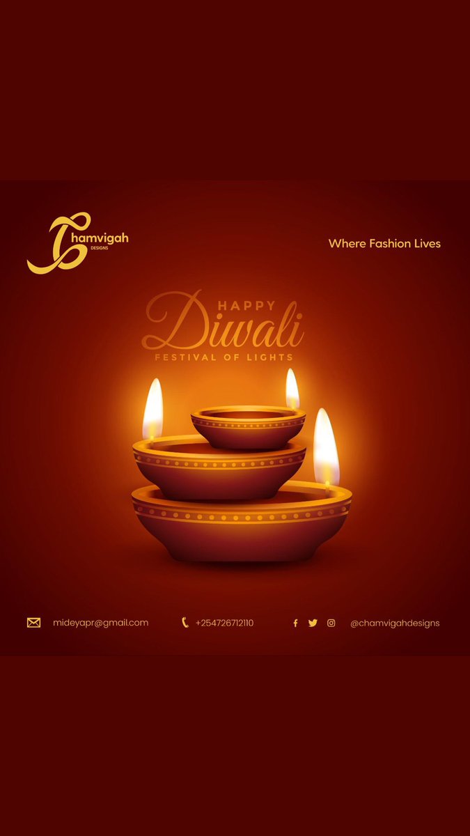 Wishing You & Your Family a very Happy and Prosperous Diwali! May each Diya you light, brighten up your Life. Happy Diwali!!
#HappyDiwali #ChamvigahDesigns #Diwali