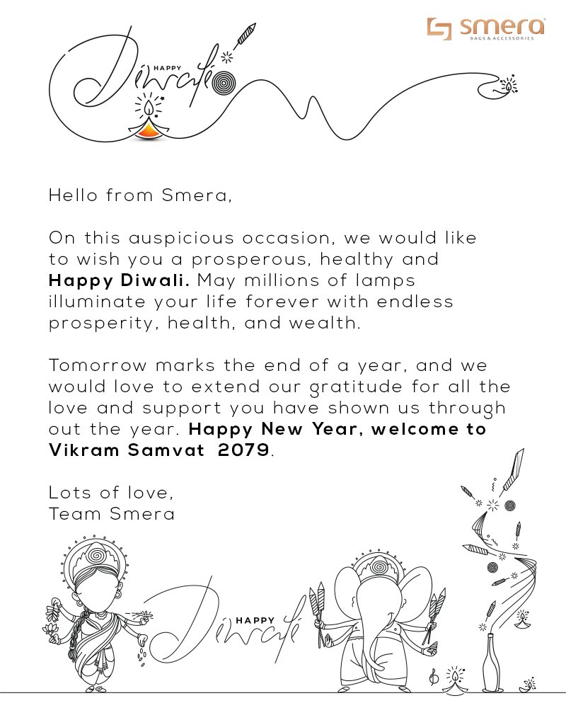 stynusglobal's tweet photo. We wish you a very happy and prosperous Diwali. Team Smera

#Diwali #Diwali2022 #HappyDiwali #NewYear https://t.co/wWjsVU1Fpq