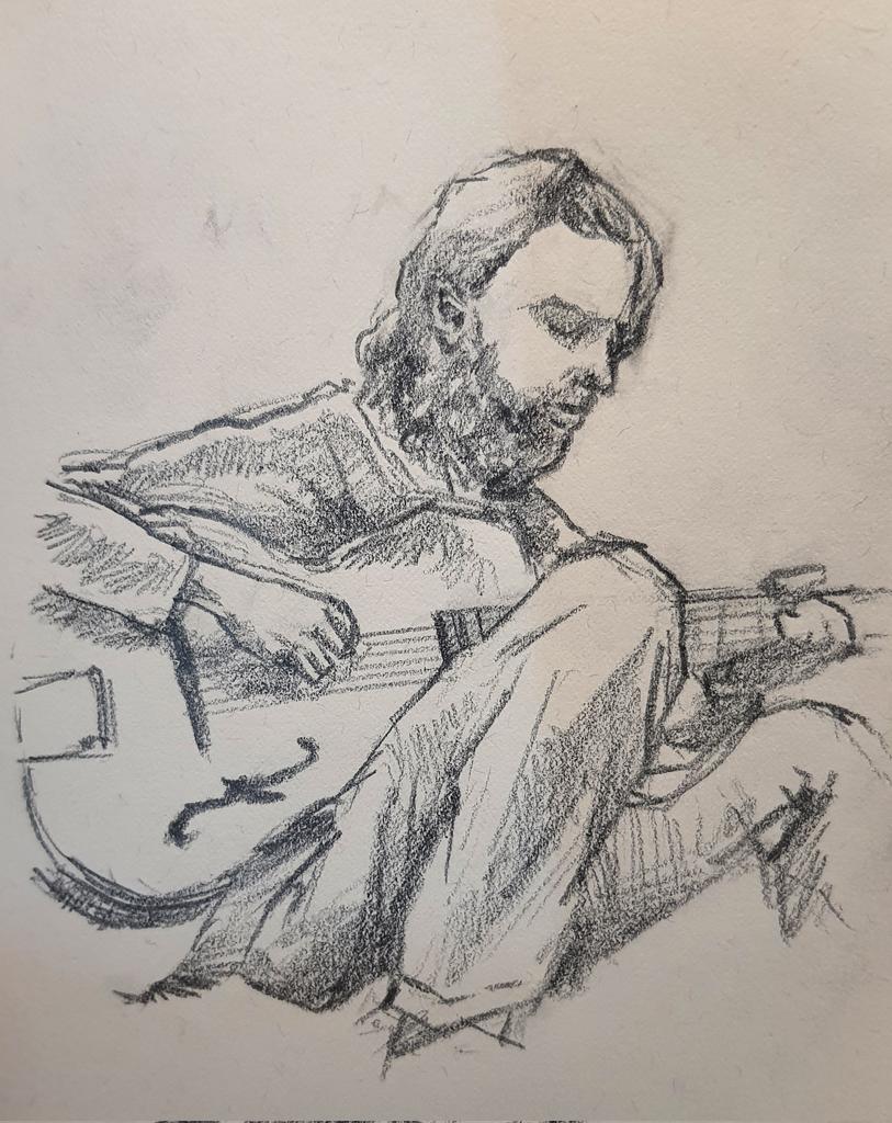 SamFrancisPo's tweet photo. Date: 23/10/22
(Sketches of two pretty awesome musicians! #LukeLevenson and #Malingo -- both aren't active on Twitter but are on Instagram.) https://t.co/eaTl9ymyon