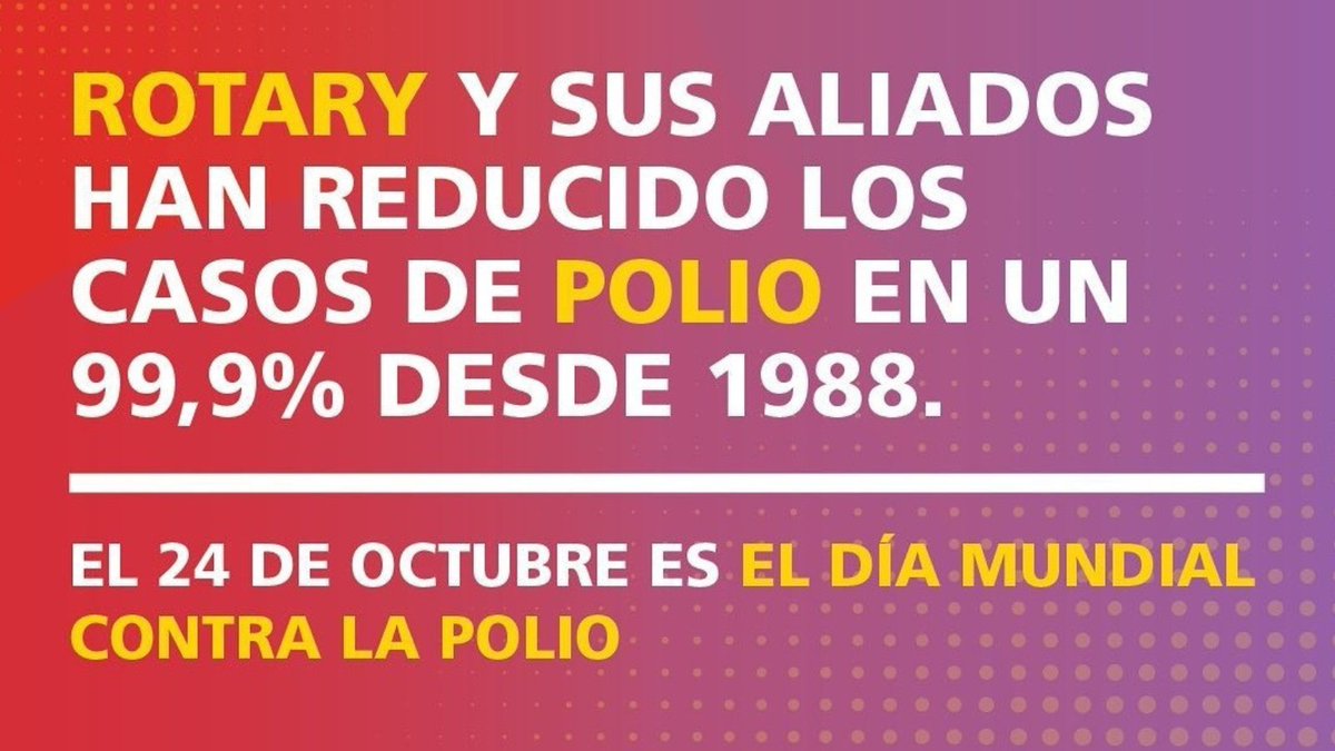 RotaractMadrid's tweet photo. DÍA MUNDIAL CONTRA LA POLIOMIELITIS 
Es una enfermedad altamente infecciosa que ocasiona parálisis para toda la vida y potencialmente la muerte.
👉Generalmente afecta a los niños menores de cinco años. 
👉Se han vacunado a más de 2500 millones de niños en todo el mundo https://t.co/GUXsUVjdLy