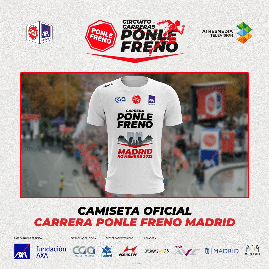 ¡Así será el CAMISETÓN que te hemos preparado para la Carrera <a href="/Ponle_Freno/">Ponle Freno</a> en Madrid del próximo 20 de noviembre! 😀