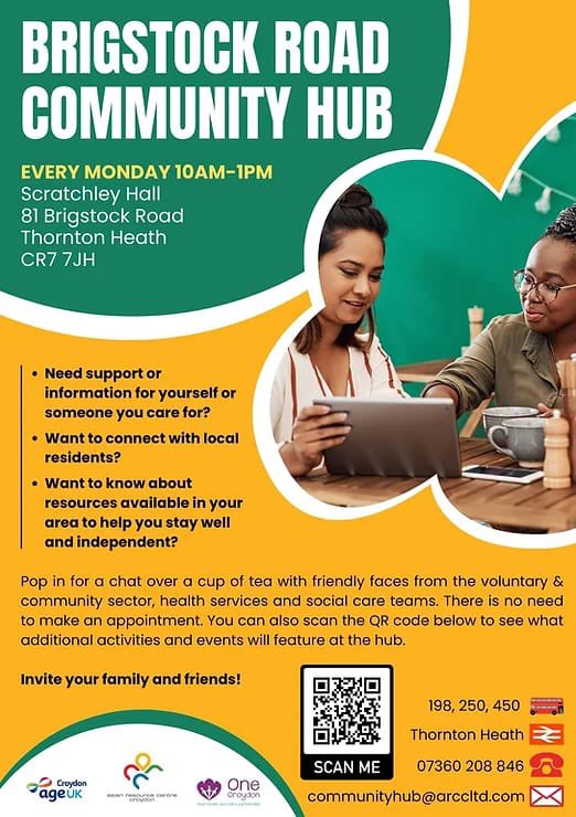 ARCCLTD's tweet photo. Join us today at #BrigstockRoadCommunityHub with #ArthritisAction for an interactive session to learn more about arthritis.
 
 #HairPlea will also give specialist advice/information on how to grow &amp; maintain healthy hair.

@AgeUKCroydon @MindinCroydon @yourcroydon @nhscroydon_ https://t.co/s2lrWLX14b