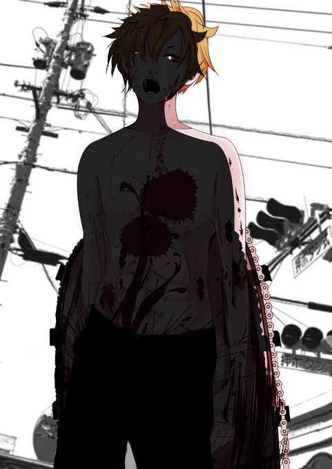 #チェンソーマン 久々に二次創作描いてみた。 
