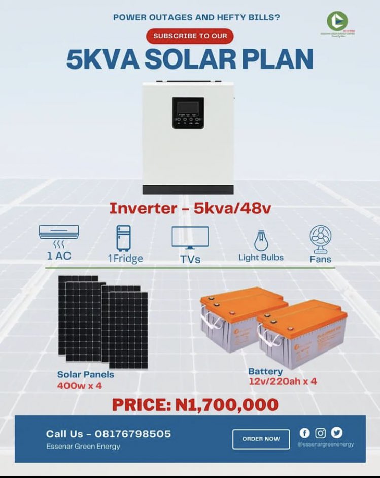 iMajorX's tweet photo. WHO ISNT EXCITED ABOUT THE FUTURE? FOR US @EssenarGreen ITS ABOUT CREATING SOLUTIONS THAT WILL MAKE THE FUTURE WORTH LIVING.
HAVE A PRODUCTIVE WEEK AHEAD
#abujasolarcompany #solarcompany #solarsolutions #solarenergyworld #solarenergysystems #solarquotes #mondaymotivation💪 https://t.co/sjDPQfr05u