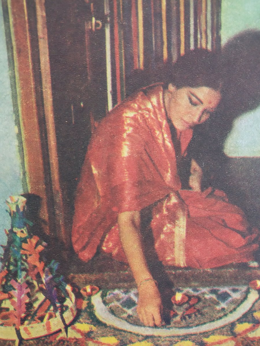 IndiaHistorypic's tweet photo. 1970s :: Lady Making Rangoli 

#HappyDiwali https://t.co/wCgcW2jmY8