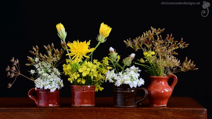 Guten Morgen! Wegen der geringen Größe kommt Tiny Bouquet No. 65 im Viererpack. | Tiny flowers in equaly tiny (under 1 inch) pots. 
#stilllife #flowerphotography #TinyBouquets