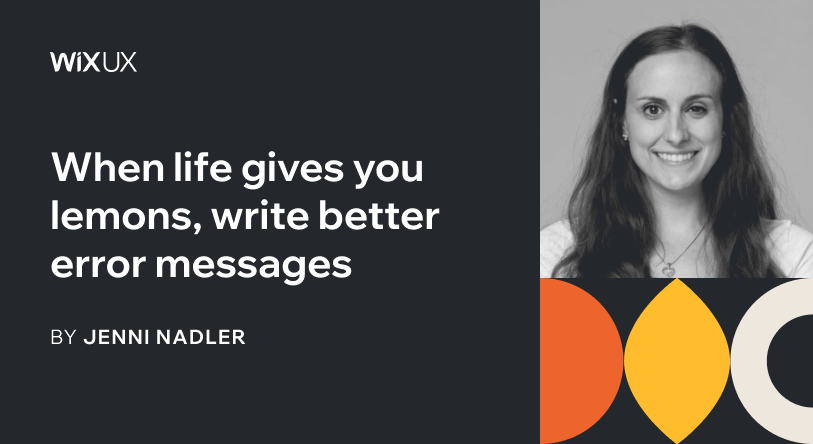 UXConnectionsAU's tweet photo. When life gives you lemons, write better error messages ⛔️

🔗 https://t.co/lxfGyUhmbv

#errormessage #uxdesign #ux #uxresearch #agency #consutlancy /SC https://t.co/8xGExh3f1C