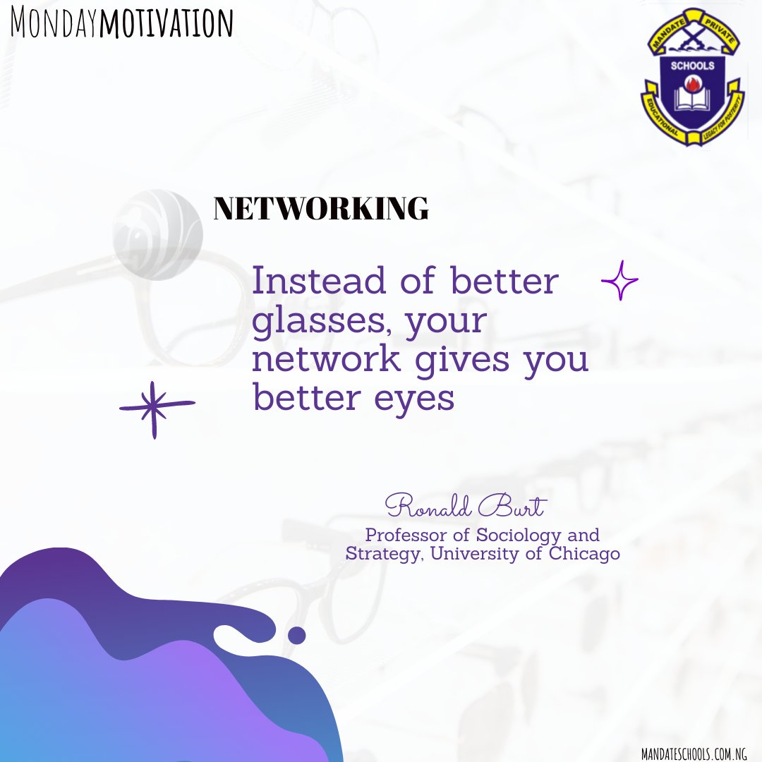 Instead of better glasses, your network gives you better eyes
- Ronald Burt 
Professor of Sociology and Strategy, University of Chicago 
.
.
.
#networking