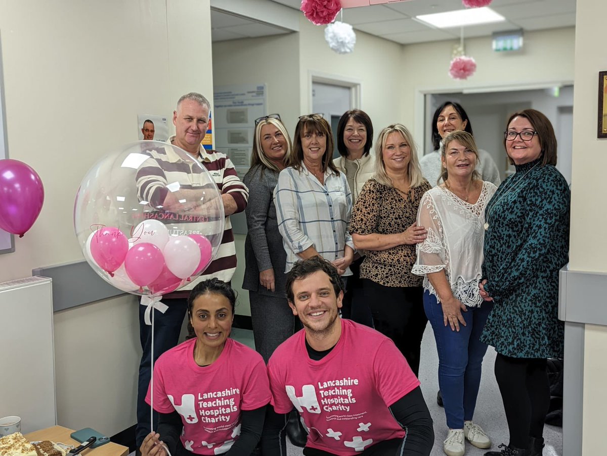 Fantastic team <a href="/BreastunitCDH/">CentralLancashireBreastCareUnit</a> what a great finish to a fundraising event. We will use the money to buy a Doppler machine for our breast care patients for their reconstructive surgery. It’s breast cancer awareness month so don’t forget to examine your self and stay #breastaware