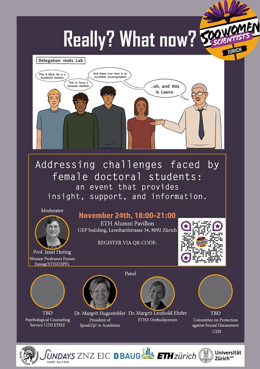 Dear female doctoral students at <a href="/UZH_en/">University of Zurich</a> and <a href="/ETH_en/">ETH Zurich</a>, we prepared an event for you.

You are not alone. And there's hope.

Join us on the 24th of November!

🤗