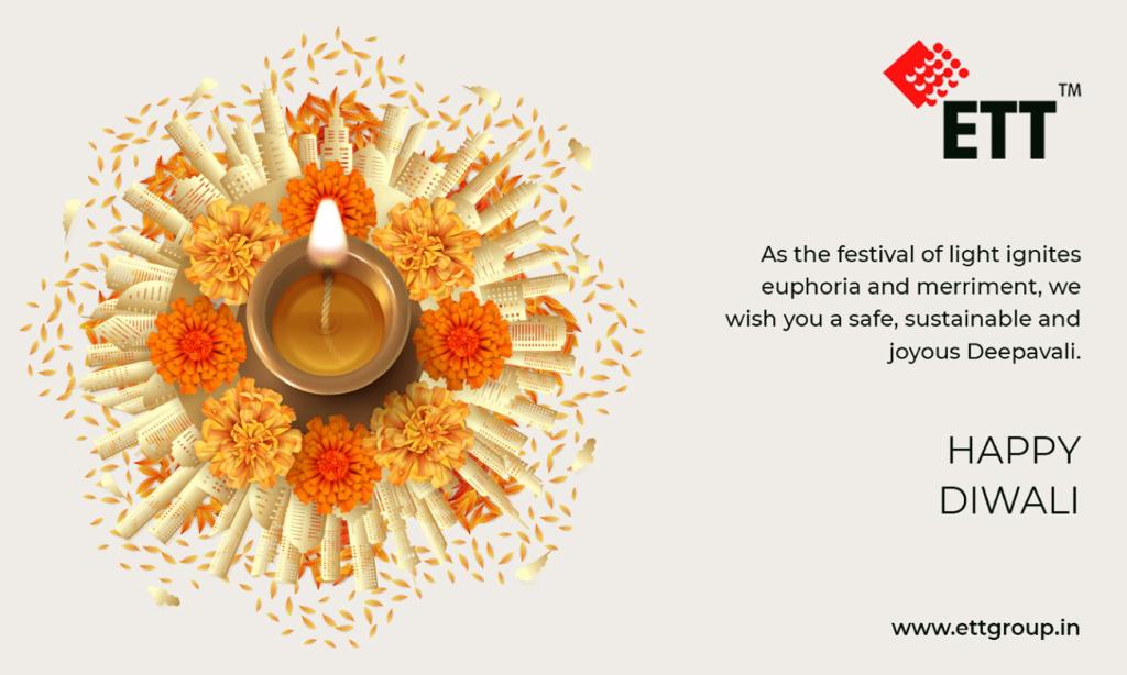 ETTGroupIndia's tweet photo. We at ETT wish you a safe, sustainable and a joyous Diwali! May the festival of Lights illuminate your life with opportunities and growth.

#ETT #RealEstate #Development #Invest #CommercialRealEstate #Property #Home #Work #Diwali #Happydiwali #Deepawali #Deepavali #Diwali2022 https://t.co/rPrMAUMJXk
