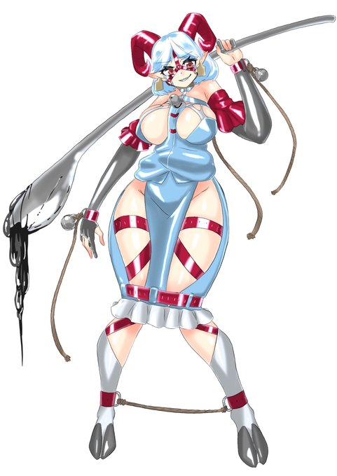 ボンテージファッションが当たり前の幻想郷の饕餮尤魔 #饕餮尤魔 #東方革装束 https://t.co/F0yqkAO5VX 