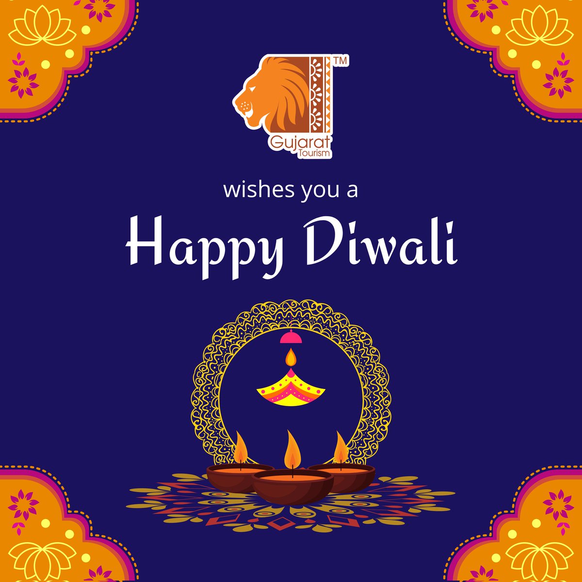May the enchantment of gleaming diyas and lamps make this Diwali your brightest Diwali ever. Gujarat Tourism wishes you a Happy Diwali. #gujarattourism #diwali #diwali2022 #happydiwali @purneshmodi @iArvindRaiyani @hareets @AlokPandey_IAS