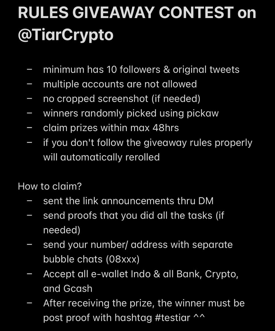 tiarclaims's tweet photo. Updated rules and how to claim on @TiarCrypto ~ https://t.co/RCEZ6bbAkL