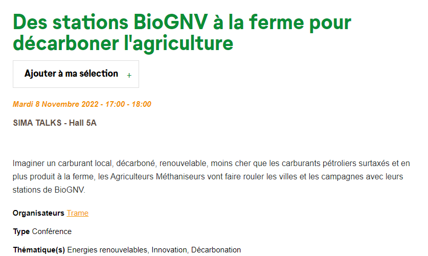 Asso_Trame's tweet photo. #SIMATALKS Des tracteurs qui roulent au BioGNV, des agriculteurs qui installent des stations sur leurs fermes Ne ratez pas cet atelier au @sima_paris avec @AAMF_Agris @NewHollandAgFr @GRDF https://t.co/mJXo1MyyuS