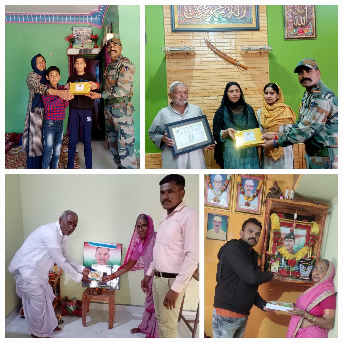 #MondayMotivation Beautiful to see Indian Army reaching out to families of our Bravehearts with sweets and shared pride this Deepavali ❤️🙏 Sharing pics received from 17 RR family Happy Deepavali and God bless our braves protecting our borders 🙏🇮🇳 #JaiHindKiSena Jai Hind!