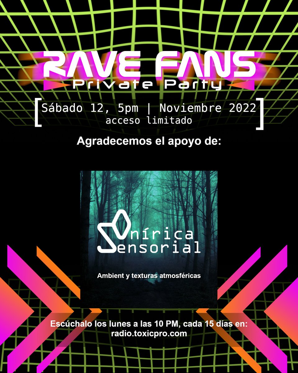 toxicproradio's tweet photo. Gracias a Onírica Sensorial por apoyarnos en la difusión.

#oniricasensorial #ravefans #privateparty #2049sessions #spiritgoatribe #toxicproradio #ambient #experimental #techno #trance #frankfurtbeat #newbeat #oldskool https://t.co/42ARHifOwD