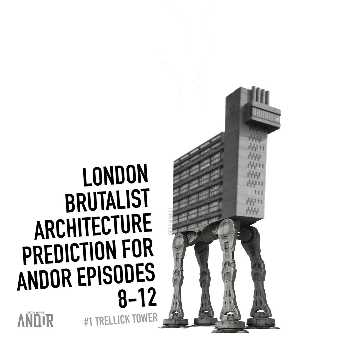 TheReduxProject's tweet photo. So far @DisneyPlusβ @StarWars show @AndorOfficial has featured @BrunswickLondon standing in for Syril's home on Coruscant, and @BarbicanCentre as Kleya & Vel's covert meeting spot. In episode 8 I hope to see a #Trellick Tower AT-AT.
#Brutalism #London #Barbican #Brunswick #Andor https://t.co/U3ca7iIMGz