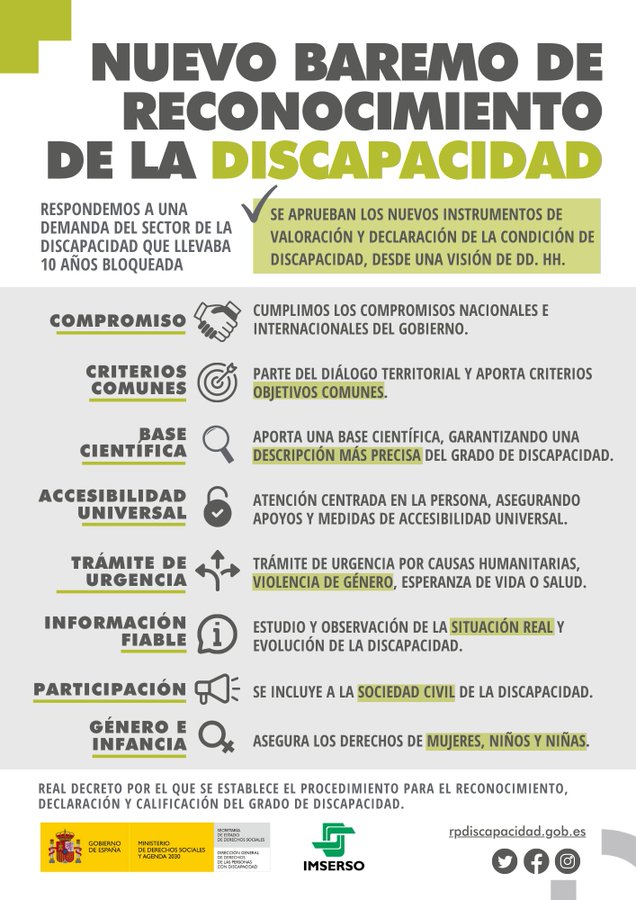 feproami's tweet photo. Infografía del @RPDiscapacidad con las novedades del #baremodiscapacidad 👇👇👇 Real Decreto 888/2022, de 18/10/22 https://t.co/BMjWrRnfVv