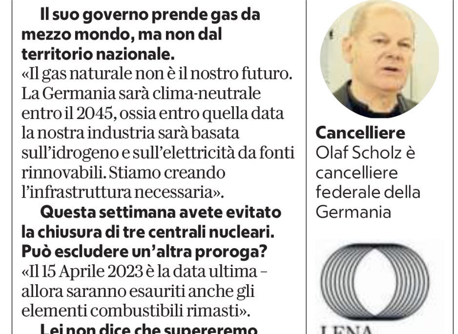 Dispiace per i dinosauri #fossili e #nucleari di casa nostra ma strada della #transizionenergetica fondata sulle #rinnovabili è tracciata e in Europa e in Germania lo sanno bene. Se nuovo Governo (continua a) rema(re) contro fa male soprattutto all’Italia