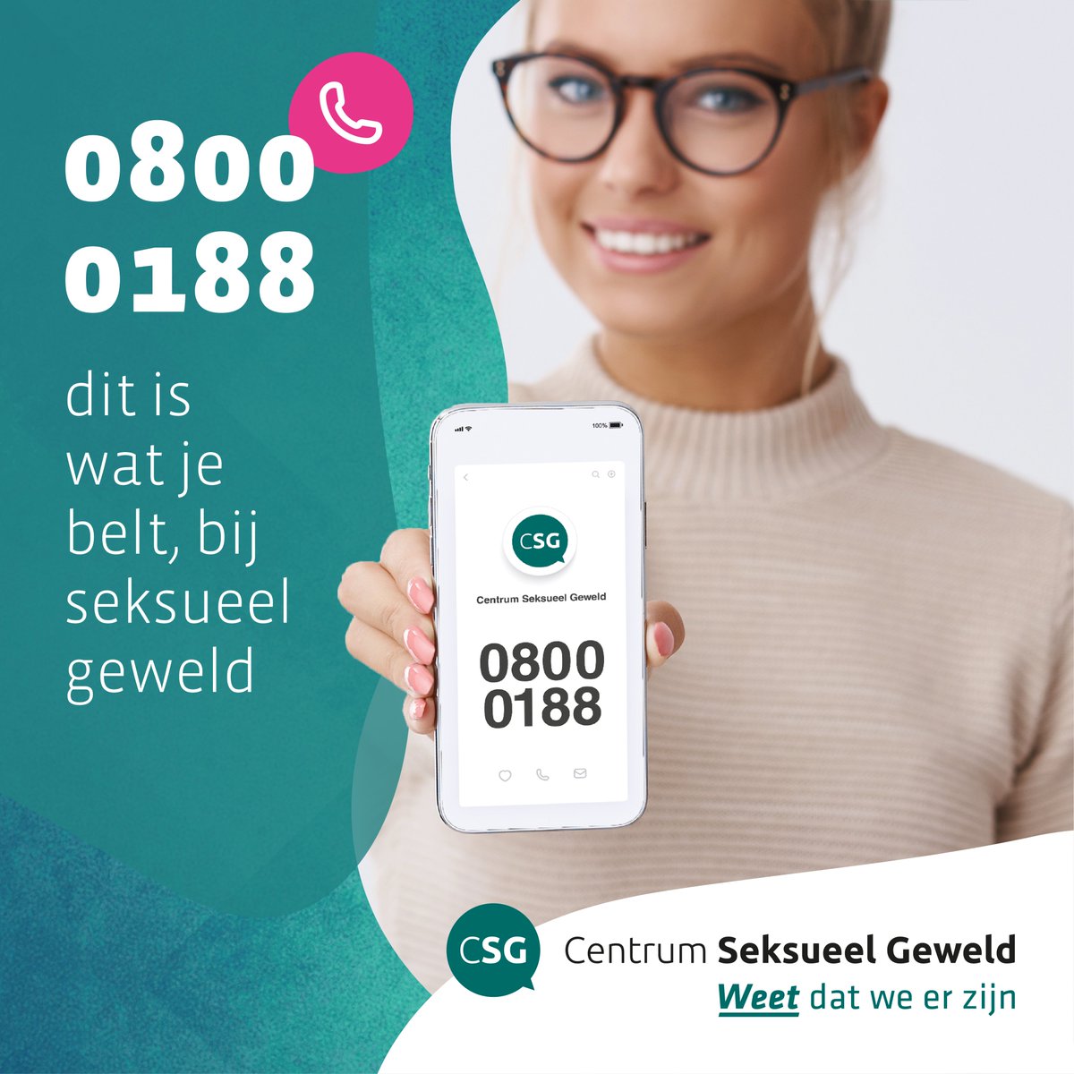 ➡️0800-0188. Dit is wat je belt bij seksueel geweld⬅️ 

Vandaag start onze landelijke campagne waarin we iedereen in Nederland oproepen om ons telefoonnummer in je telefoon te zetten. Weten waarom dit zo belangrijk is? Check: centrumseksueelgeweld.nl/csg-campagne-0…
