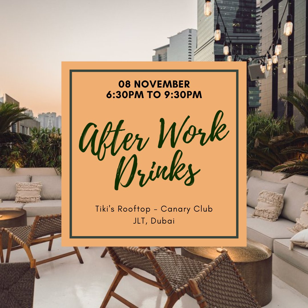 swissbcuae's tweet photo. We look forward to welcoming you at our November edition 'After Work Drinks' at our member venue Canary Club Dubai.
#afterworkdrinks #afterwork #networking #networkingevent #dubaievents #business #corporate #buildnetworks #dubai #swissbcuae
.
https://t.co/dXDYtSGWYz https://t.co/RR7ntzcx3I