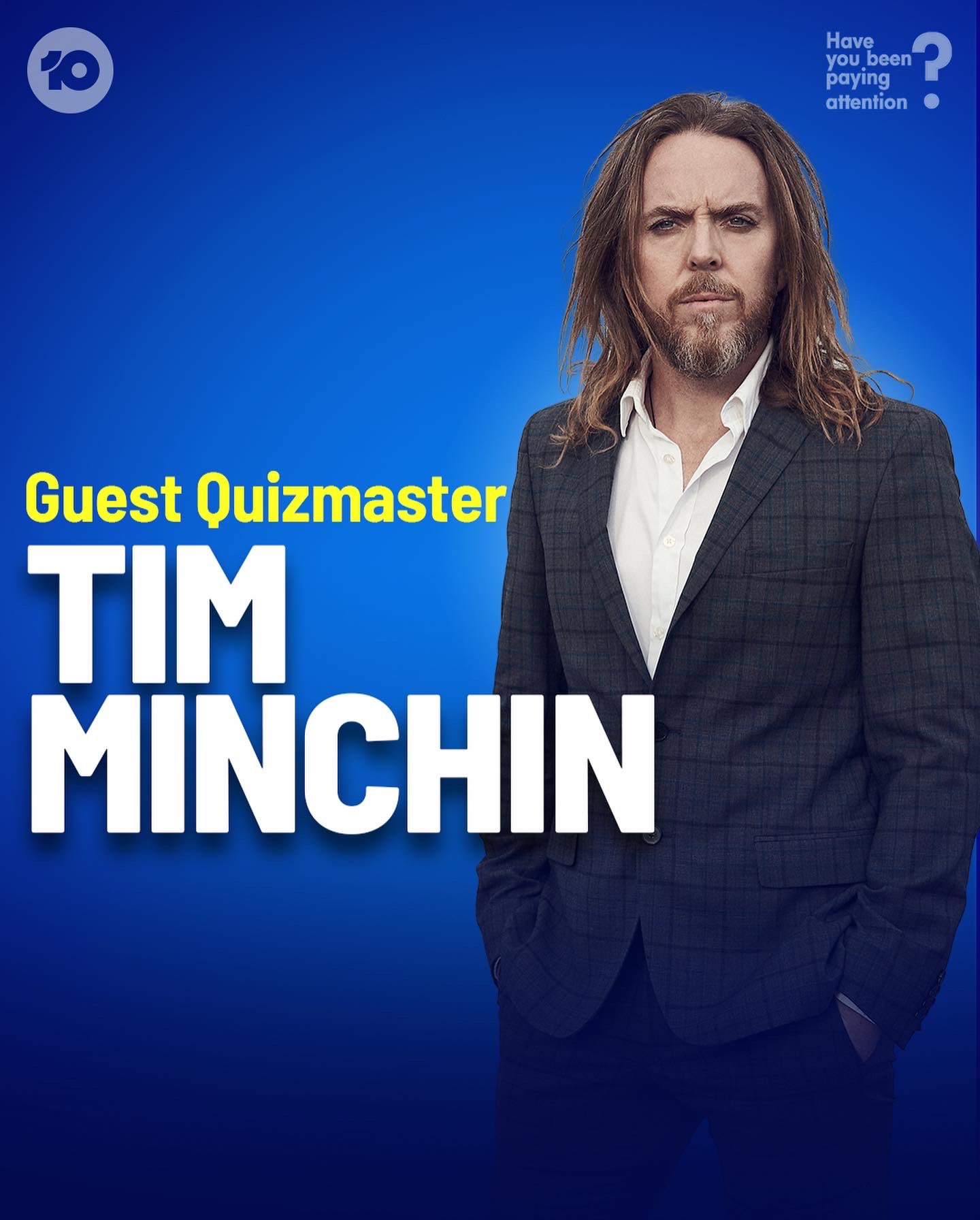 Tim Minchin "Here is a very serious photo of me promoting a deeply unserious show. 😂 Had much fun asking these idiots questions. #HYBPA 8:40pm @Channel10AU https://t.co/tYD5CUwffR" / Twitter