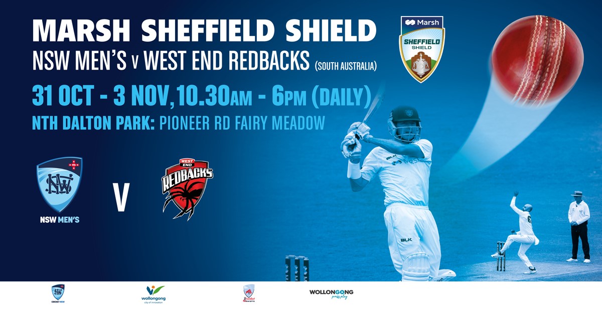 cricket_illaw's tweet photo. This time next week, first class cricket returns to Wollongong when NDP hosts the Sheffield Shield match between NSW Blues &amp; SA Redbacks.
Entry will be free 
Let's show our support for first class fixtures so we can see more games in our area. @CricketNSWMen 
#cricketillawarra https://t.co/e9r9TxKziO