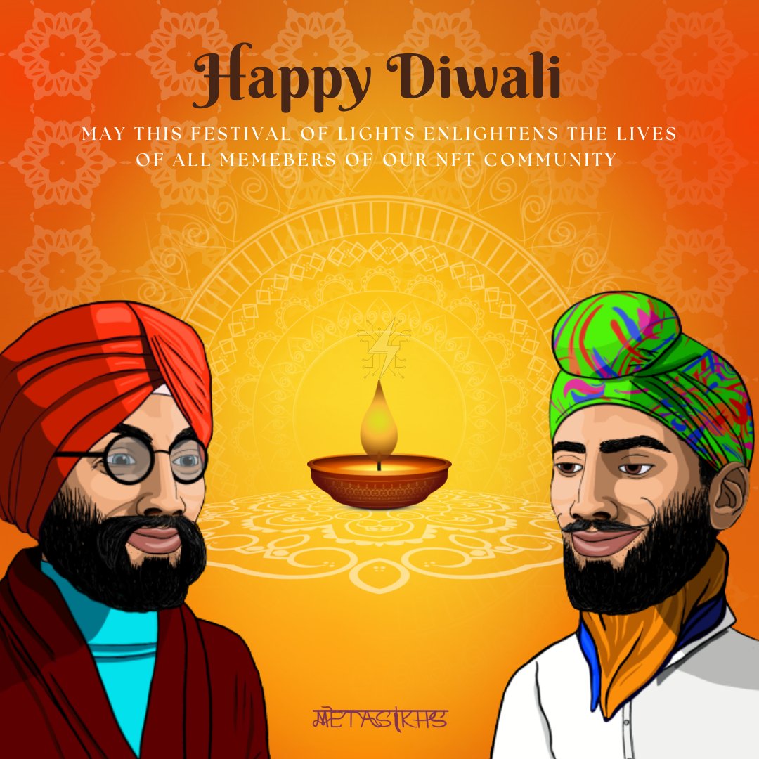 Metasikhs wishes a very Happy and Prosperous Diwali to our NFT Community🎆🌆
.
.
.
#diwali #sikhcommunity  #cryptonfts #nftcommunity #nftartist #nftnews #nfts #nft #diwali2022 #newnftproject #diwalidecorations #nftmemes #digitalsikhs #nftsikhs #nftcollectible #sikhstyle