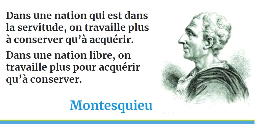 CitaroCapacity2's tweet image. "Dans une nation qui est dans la servitude, on travaille plus à conserver qu’à acquérir.
Dans une nation libre, on travaille plus pour acquérir qu’à conserver."
#Montesquieu
