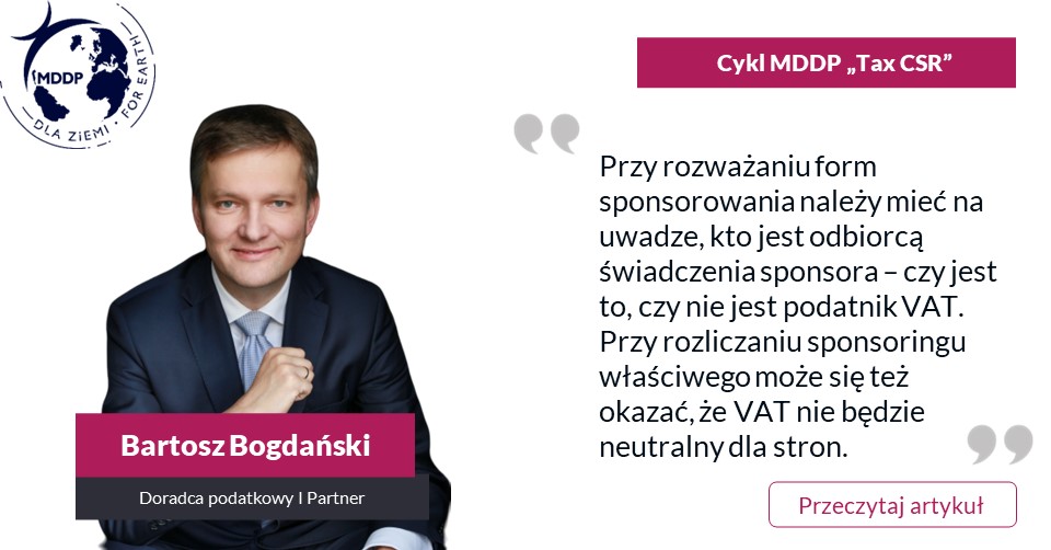 MDDP_Polska's tweet photo. Jeżeli #Sponsor przekazuje towary lub jego świadczenia są usługami, to zdarzenia te powinny trzeba też przeanalizować pod kątem skutków w #VAT. Będą się one różniły się w zależności od tego, czy będzie to #sponsoring właściwy czy niewłaściwy.
https://t.co/N4jaBN6EAb
#CSR #TaxCSR https://t.co/0Fw6hyjl14