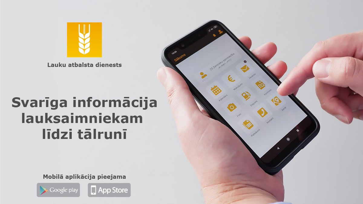 LadLatvija's tweet photo. 📲 Atgādinām, ka Lauku atbalsta dienestam ir bezmaksas mobilā lietotne. Pieejama:
Android viedierīcēm 👉 https://t.co/HJ1Yr2rgZV
iOS viedierīcēm 👉 https://t.co/xNAuQ2uRhZ https://t.co/4VemTCxS6B
