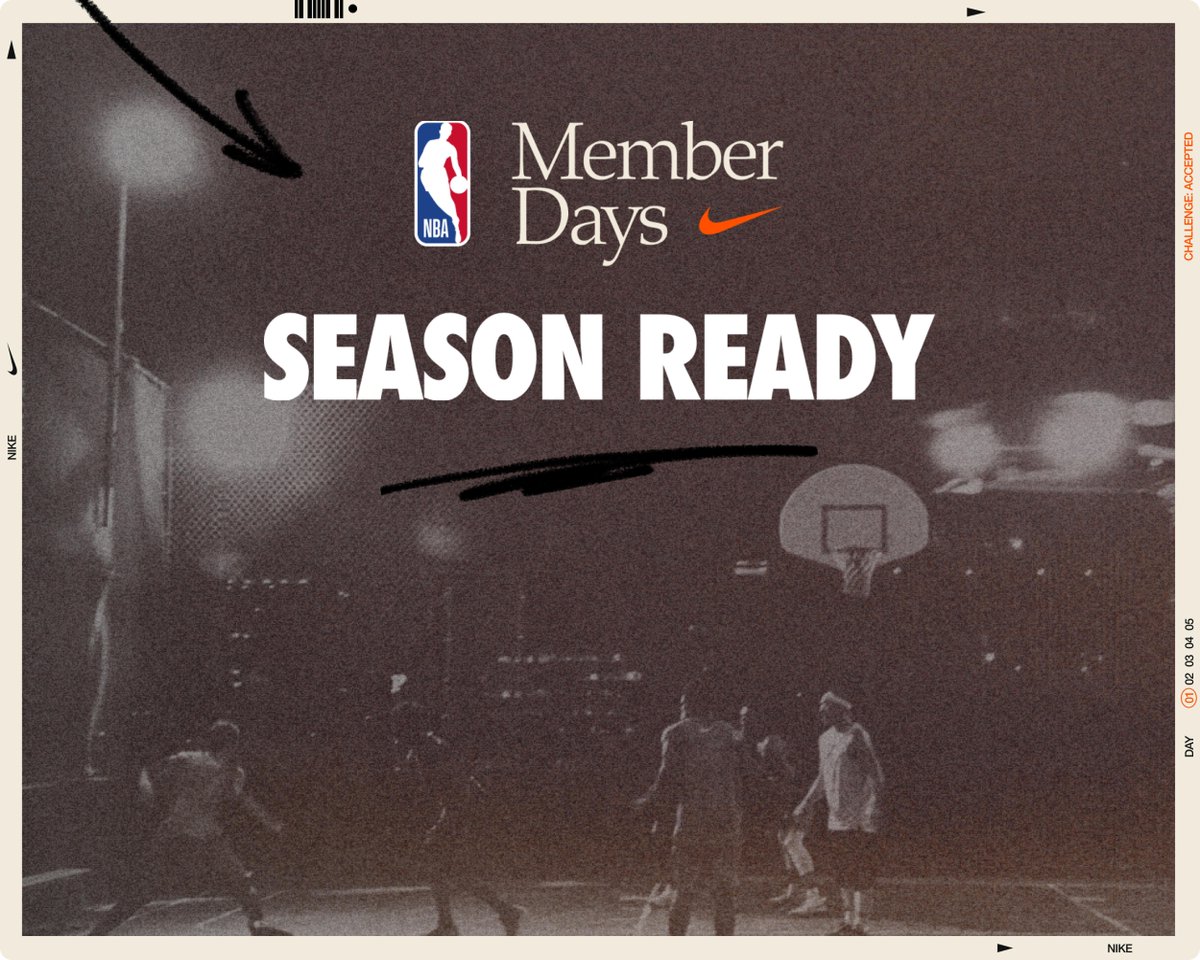 nikestore's tweet image. Member Days celebrates the best of Nike.

Get in on all the action and join the Season Ready Challenge for a chance to score 90 Days of NBA League Pass—it’s on.

Learn more in the NRC app: go.nike.com/We-ouvyMLk5