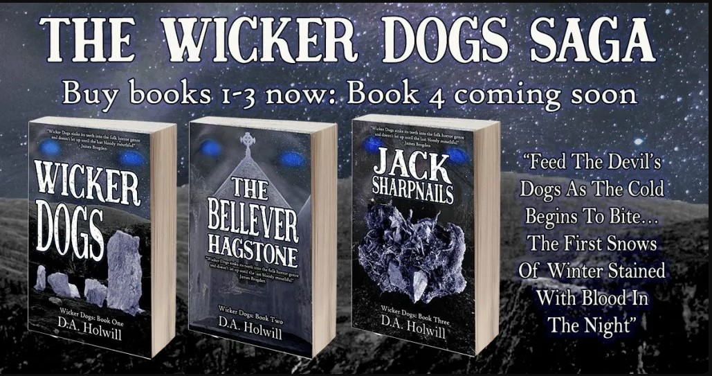 BookDevon's tweet photo. A fabulous #giveway to launch our #horror #gothic themed week. D.A. Holwill has kindly offered his whole folk horror "Wicker Dogs" trilogy as e-books. If you'd like to be in the draw RT quoting #wickerdogs and follow @daveholwill by 6PM on 30/10 Good Luck! https://t.co/bCZUenpUQj