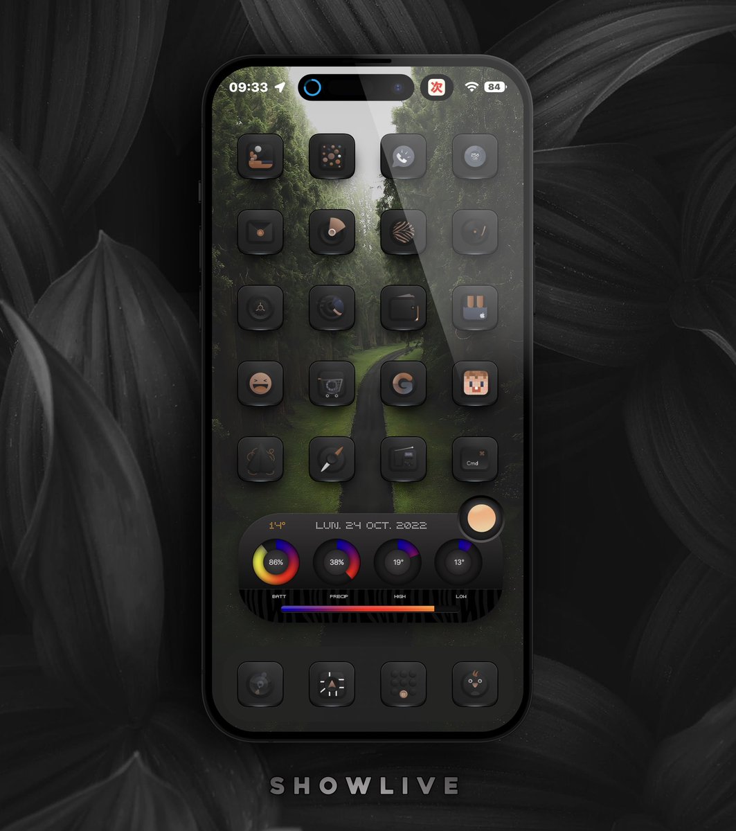 TeboulDavid1's tweet photo. Starting the week with this SL on #iPhone14ProMax ๐ด๐ด๐ด
.
.
๐ #ShowLiveโก๏ธ@SeanKly
๐ Icons @boots6972
.
.
#ios16homescreen
#iOS1603
#iconboard
#ios16icons
#shortcuts
#Wallpaper
#iPhone14ProMax
#ShowLive๐ค SWA92 https://t.co/CGICviXDPQ