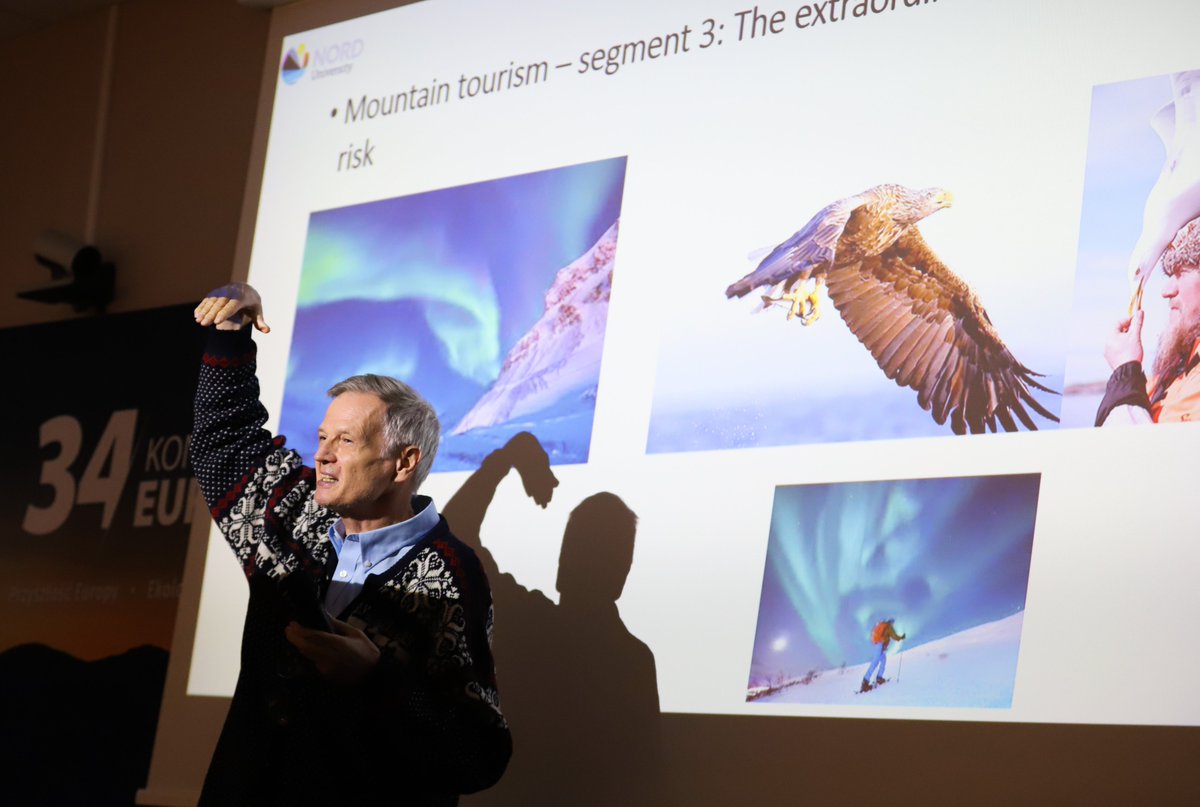 Wczoraj: konferencja w #Muczne #Bieszczady. Prof. Knut Westeren z Uniwersytetu Nord zapoznał nas z segmentami norweskiej górskiej turystyki. Inspiracja, doświadczenie: ekoturystyka, autentyczność, dzikie krajobrazy, kultura