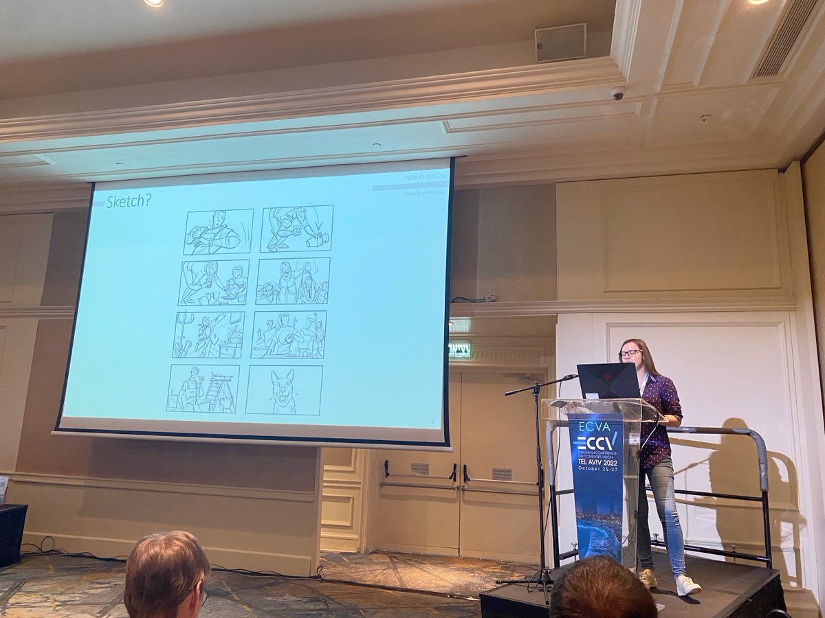 shawnmjones's tweet photo. Now @ygryaditskaya is giving the second #DIRA2022 keynote "Do you speak Sketch?"
When can a human/machine recognize the object in a sketch? How well can they sketch?
#ECCV2022 https://t.co/6181cr3b2D