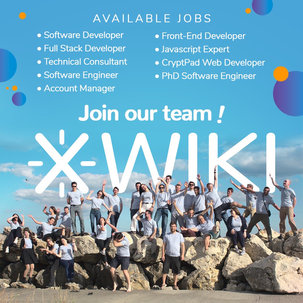XWiki's tweet image. Want to work in and contribute to Open Source for a privacy-friendly software? Then our team might be the right fit for you. Check out our current openings to find your place within our team: xwiki.com/en/company/jobs.

#ethicalsoftware #OpenSource #XWiki
