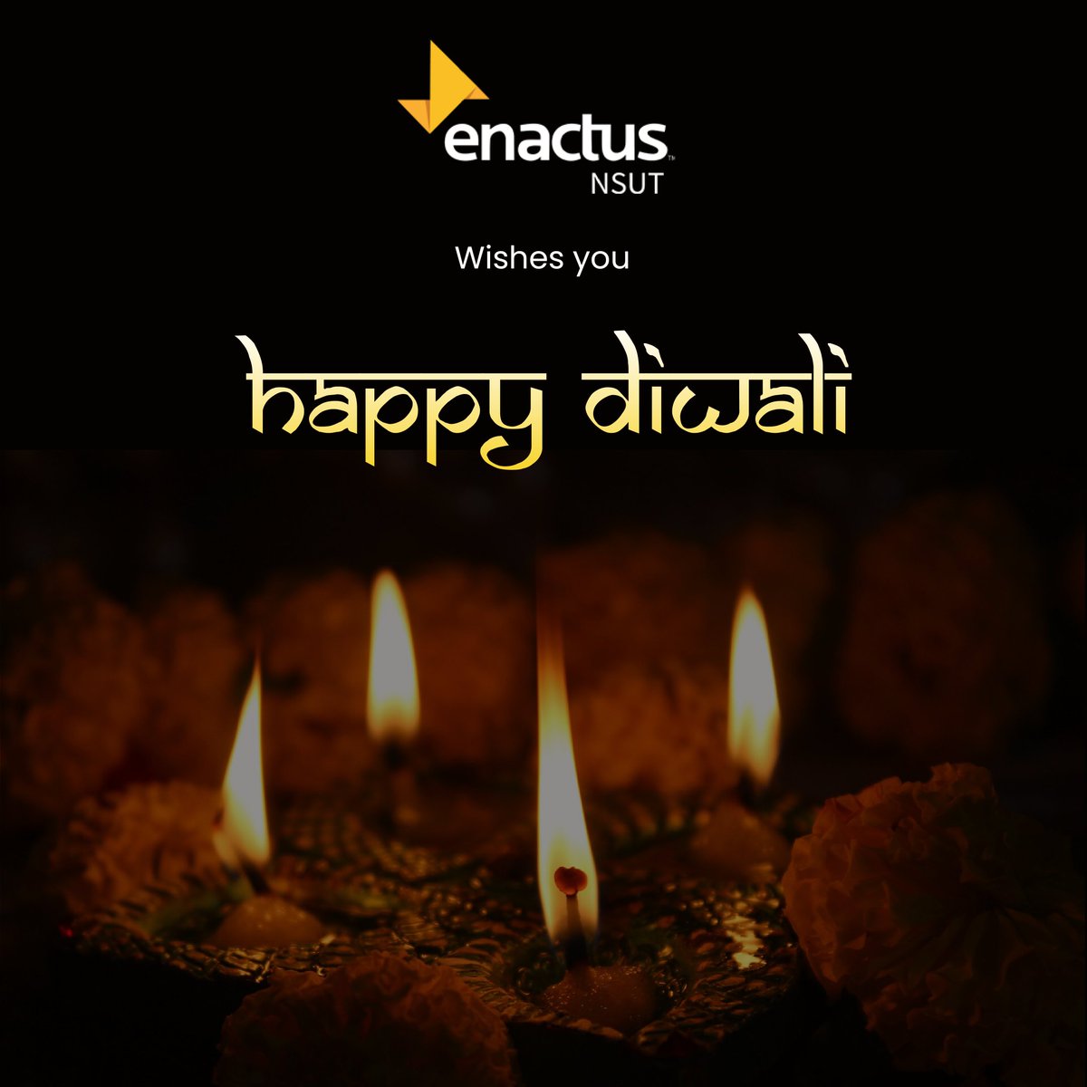 EnactusNSUT's tweet photo. The festival of Diwali, also known as Deepavali symbolizes the victory of our inner light over the spiritual darkness. 

We at Enactus Nsut wish you all a very happy Diwali and hope that the goodness of this festive season dwells within you and stays throughout the year. https://t.co/Vd1ihbRtnY
