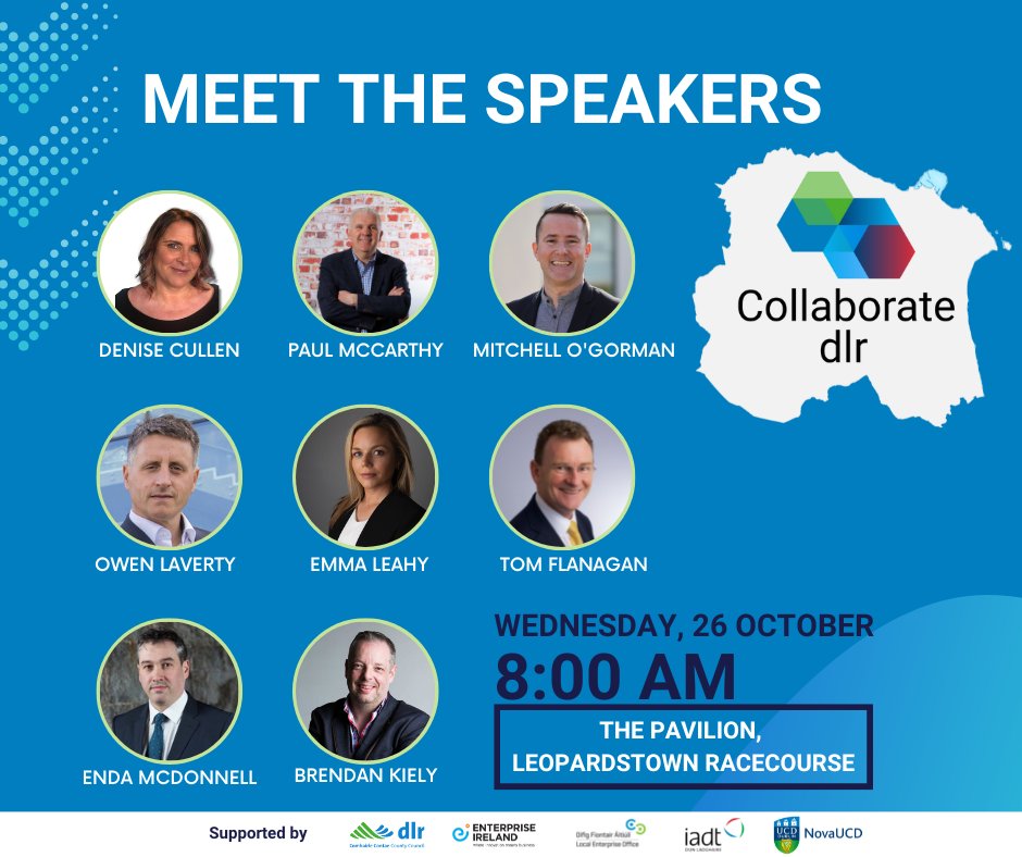 leo_dlr's tweet photo. Have you registered for the Collaborate DLR event yet?
This new initiative between @dlrcc, @entirl, @NovaUCD, & @myIADT aims to build a strong regional identity & community for businesses within DLR.
Don't miss out: https://t.co/oFPWbkUtt8
#MakingItHappen #CollaborateDLR https://t.co/lUx6OF78K1