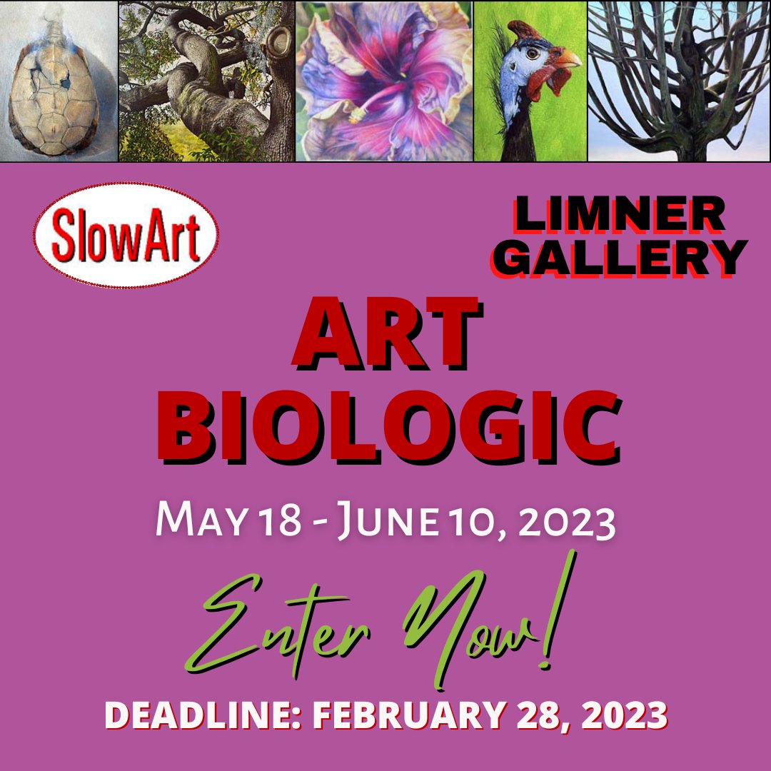 artcontests's tweet photo. SlowArt Productions - Art Biologic - The exhibition will be held at the Limner Gallery, May 18 - June 10, 2023 and is open to all artists working in any media. DEADLINE: February 28, 2023. https://t.co/B2wycnfC2c
#TheArtList #SlowArtProductions #LimnerGallery #ArtBiologic https://t.co/20RYYiCKVI