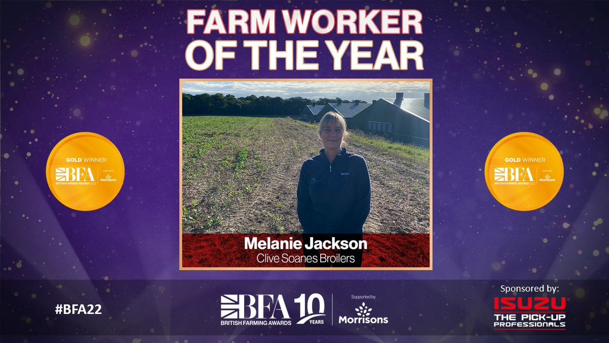 Isuzuuk's tweet photo. In case you missed it last week, congratulations to Melanie Jackson, the winner of this yearโs British @FarmingAwards!
Award-winning capability, reliability and hardworking, just like the Isuzu D-Max.
Massive thanks to all of the hardworking UK farmers.
#BFA22 https://t.co/jazxjXZkZn