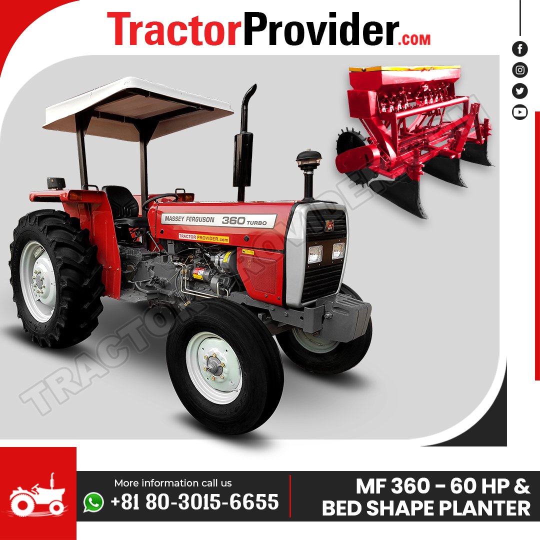 TractorProvider's tweet photo. Brand New Massey Ferguson MF 360- 60HP Tractor with Bed Shape Planter for Sale at Competitive Price!
WhatsApp --> https://t.co/i65P2gUToq
WhatsApp --> https://t.co/bikhcn2iYz
Visit at -https://t.co/YibXdLFWAe
#brandnewtractor #agriculture #farmimplements #forsale #MF360 https://t.co/HgP8j3H8Z5