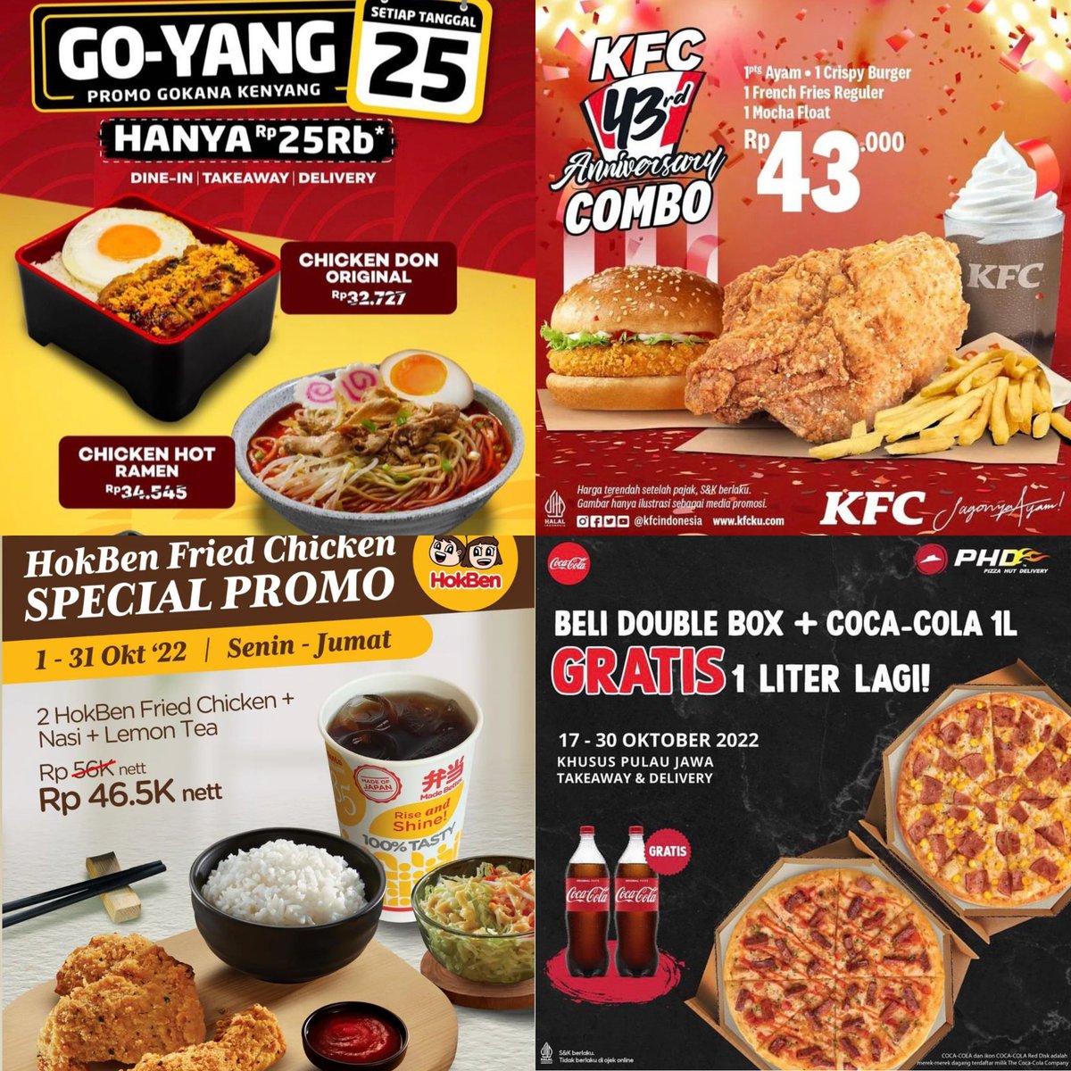 iyasudadeh_'s tweet photo. KUMPULAN PROMO MAKANAN BULAN OKTOBER

— a thread https://t.co/2TaDEkb3Di