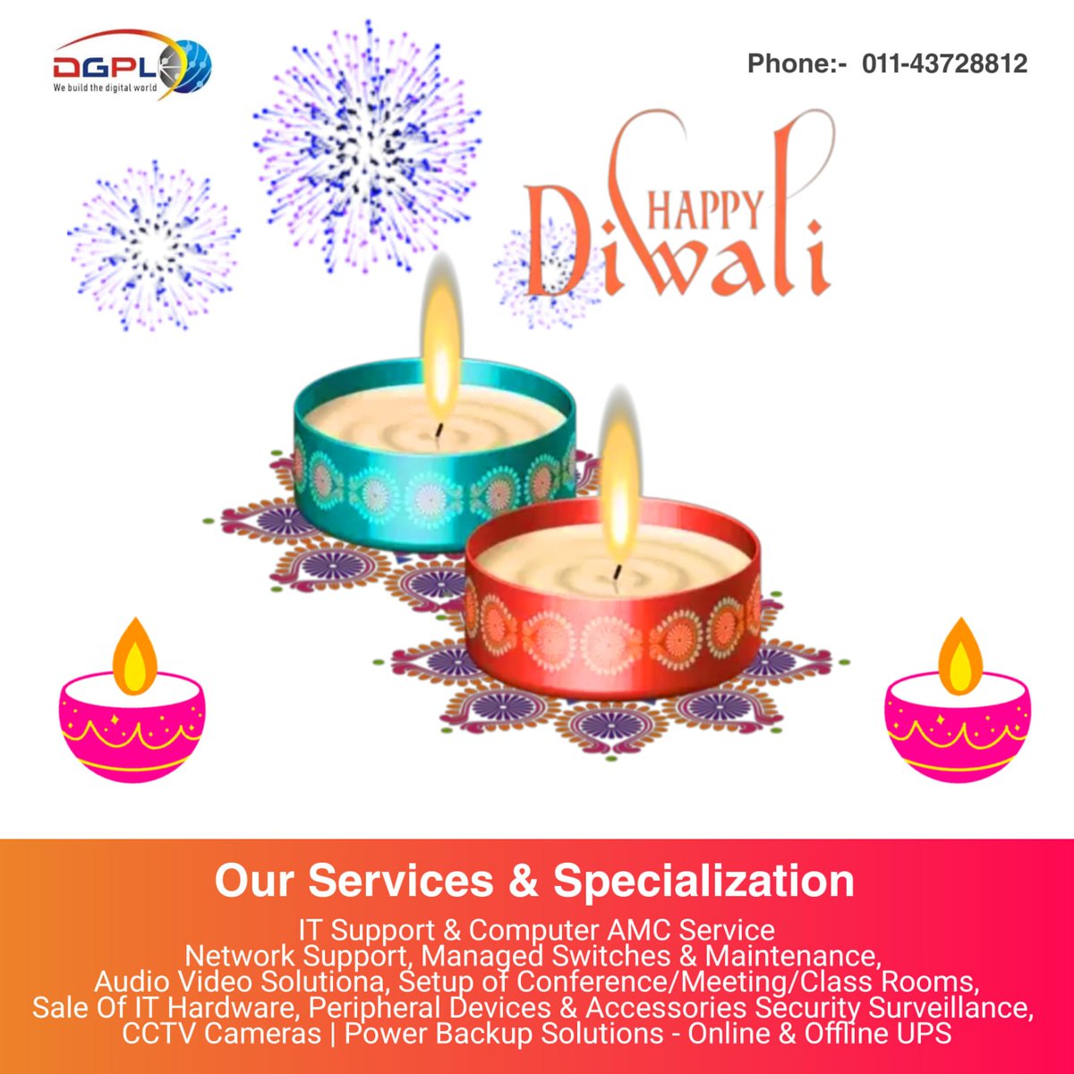 OfficialDGPL's tweet photo. We wish You &amp; Your Family a very Happy and Prosperous Diwali!
#happydiwali #dgpl #Digitech_Global https://t.co/S4pa17DZZd