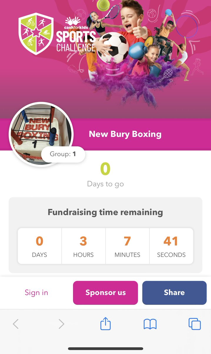 Only 3 hours left 😍😍every little helps cashforkidsgive.co.uk/campaign/great… <a href="/cashforkidsMCR/">Cash for Kids Greater Manchester</a>  #fundraising #sportschallenge #boxing