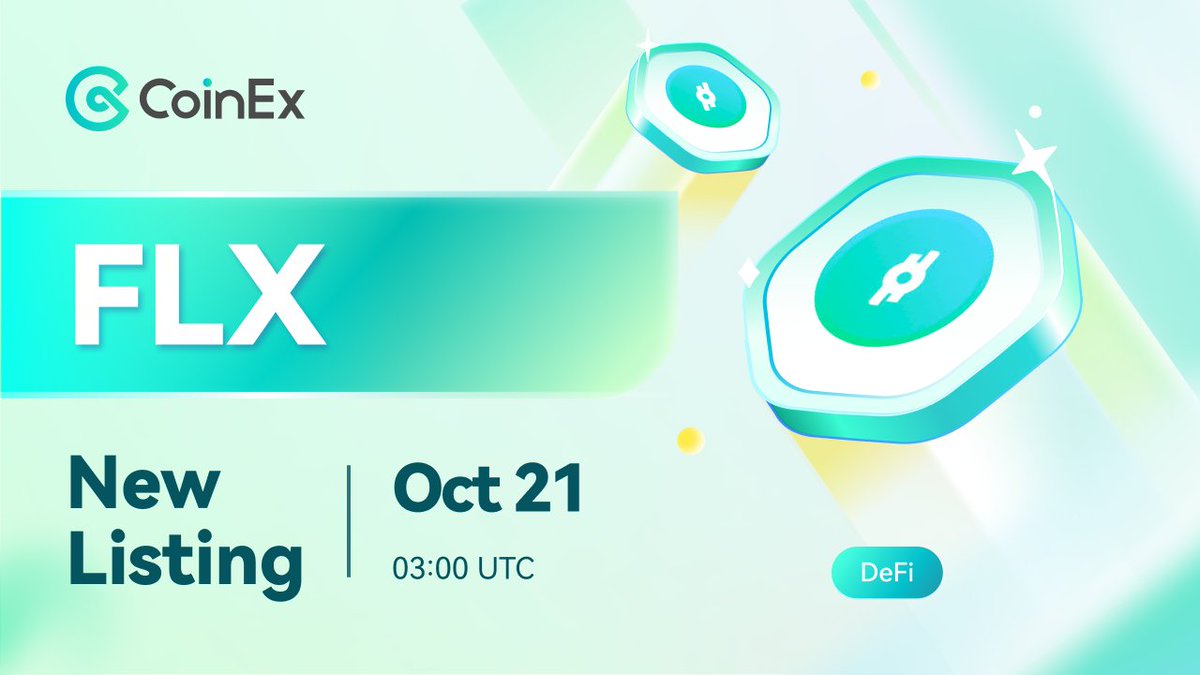 theoneuu's tweet photo. 🚀 New Listing

CoinEx Lists $FLX
@reflexerfinance is a #stablecoin protocol

✅ Trading Pair: FLX/USDT
✅ Deposit &amp; Withdrawal: 3AM UTC 21st Oct
✅ Trading: 7AM UTC 21st Oct

Learn more 👉 https://t.co/5XnXAh7UlL

#CoinEx #FLX #RAI #Reflexer #DeFi #TokenListing https://t.co/JZQUYnFIa7