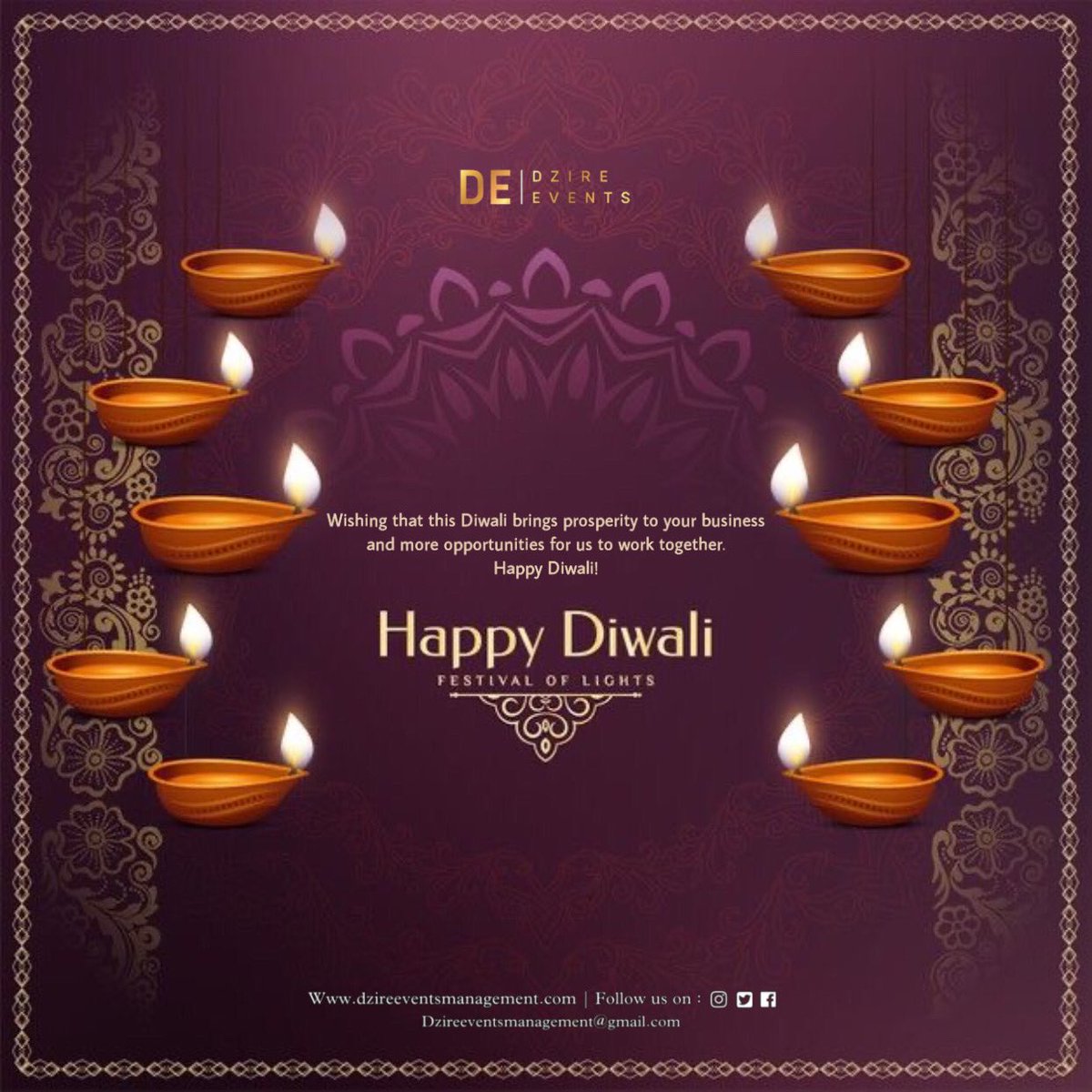 DzireEvents's tweet photo. May these fireworks burn away all our troubles, problems and sorrows, and may these light up our life with happiness, joy, and peace this wonderful Diwali. Team Dzire Events wishing you a very happy Diwali ! ✨
#teamdzireevents #HappyDiwali https://t.co/KZrKbjlem4